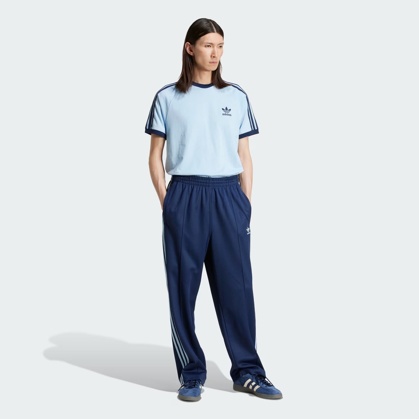 T-shirt adicolor 3 stripes Celeste