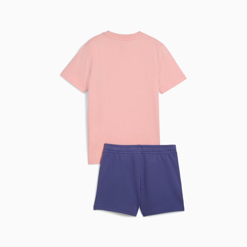 Puma Ess Logo Tee and Shorts Pink.