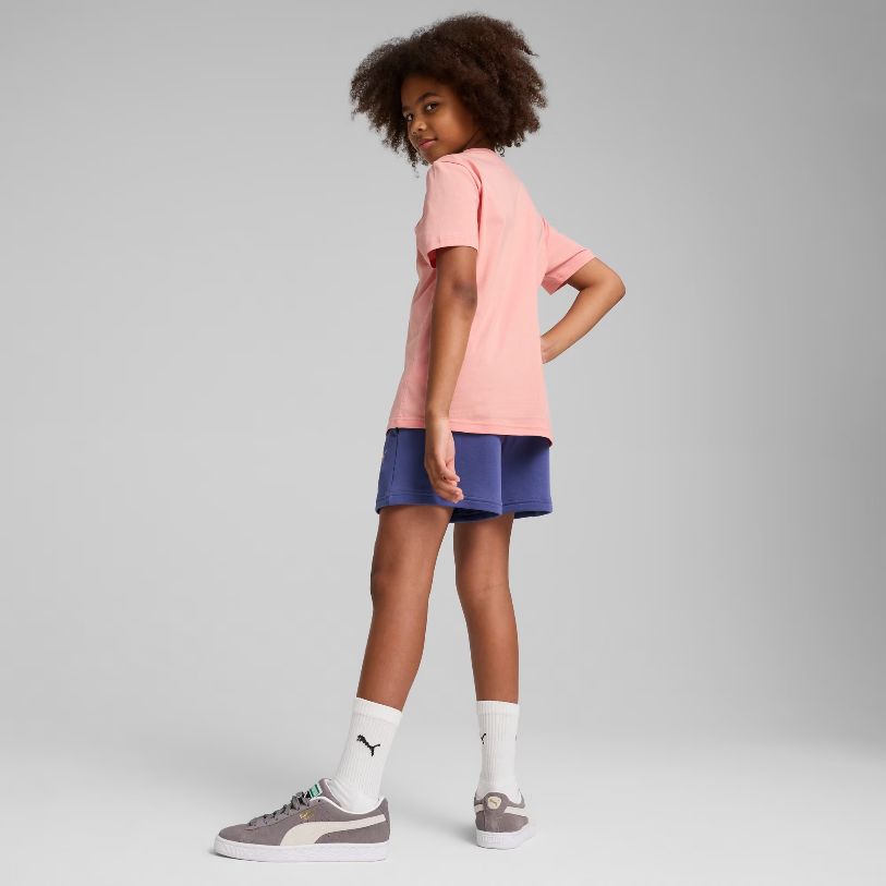 Puma Ess Logo Tee and Shorts Pink.