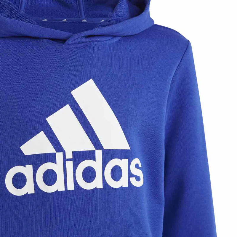 adidas - Felpa con cappuccio in cotone essenziale con logo grande per bambini