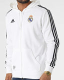 Felpa con cappuccio e zip a righe bianche Real Madrid DNA HD1314