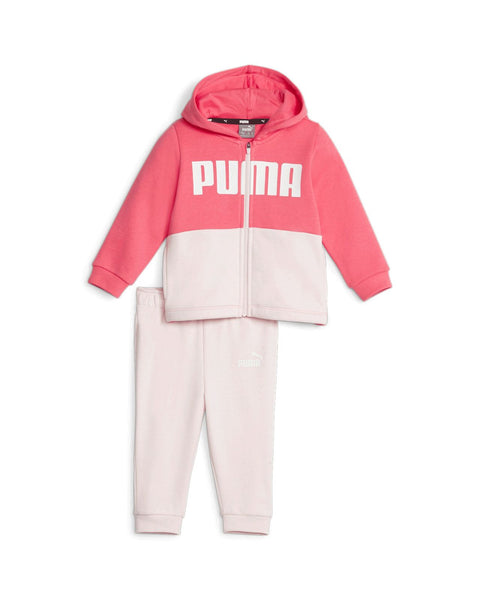 PUMA TUTA MINICATS COLORBLOCK JOGGER FLEECE CON CAPPUCCIO ROSA INFANT