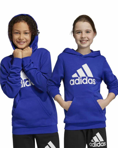 adidas - Felpa con cappuccio in cotone essenziale con logo grande per bambini