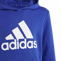 adidas - Felpa con cappuccio in cotone essenziale con logo grande per bambini