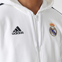 Felpa con cappuccio e zip a righe bianche Real Madrid DNA HD1314
