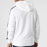 Felpa con cappuccio e zip a righe bianche Real Madrid DNA HD1314